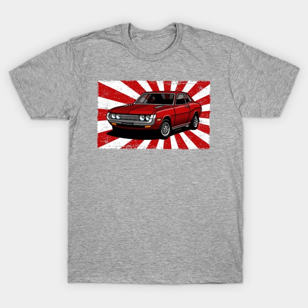 The cool classic coupe with flag background T-Shirt by jaagdesign